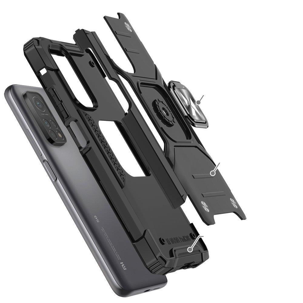 Wozinsky Ring Armor Tough Hybrid Case Cover + Magnetisk Mount Mi Poco M4 Pro 5G / Redmi Note 11 5G (Kina) / Redmi Note 11T 5G / Redmi Note 11S 5G sort
