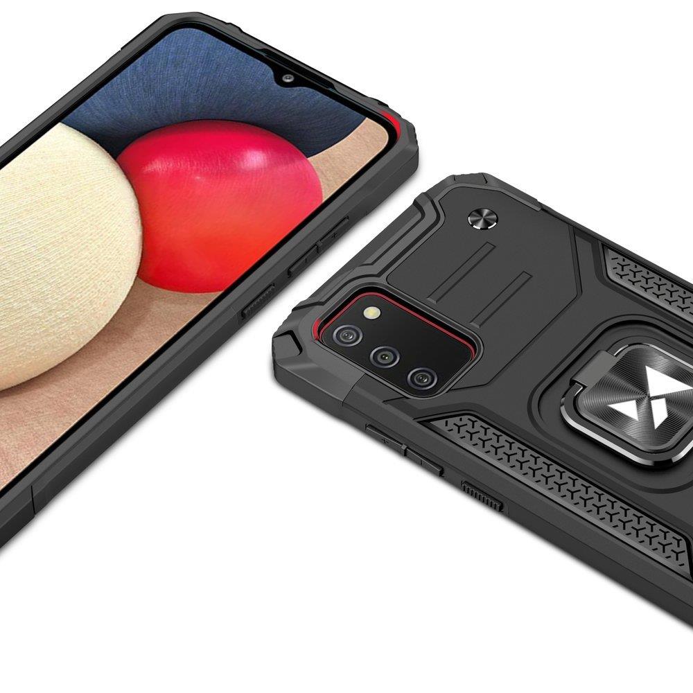 Wozinsky Ring Armor robust hybrid case cover + magnetisk holder til Samsung Galaxy A03s sort