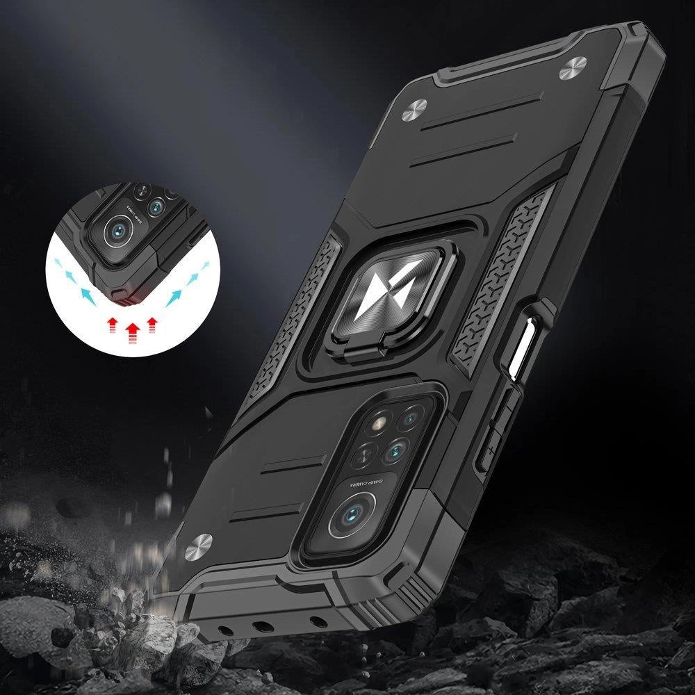Wozinsky Ring Armor robust hybrid case cover + magnetisk holder til Samsung Galaxy A03s blå