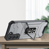 Crystal Ring Case robust hybrid cover + magnetisk holder til Samsung Galaxy S22 + (S22 Plus) blå