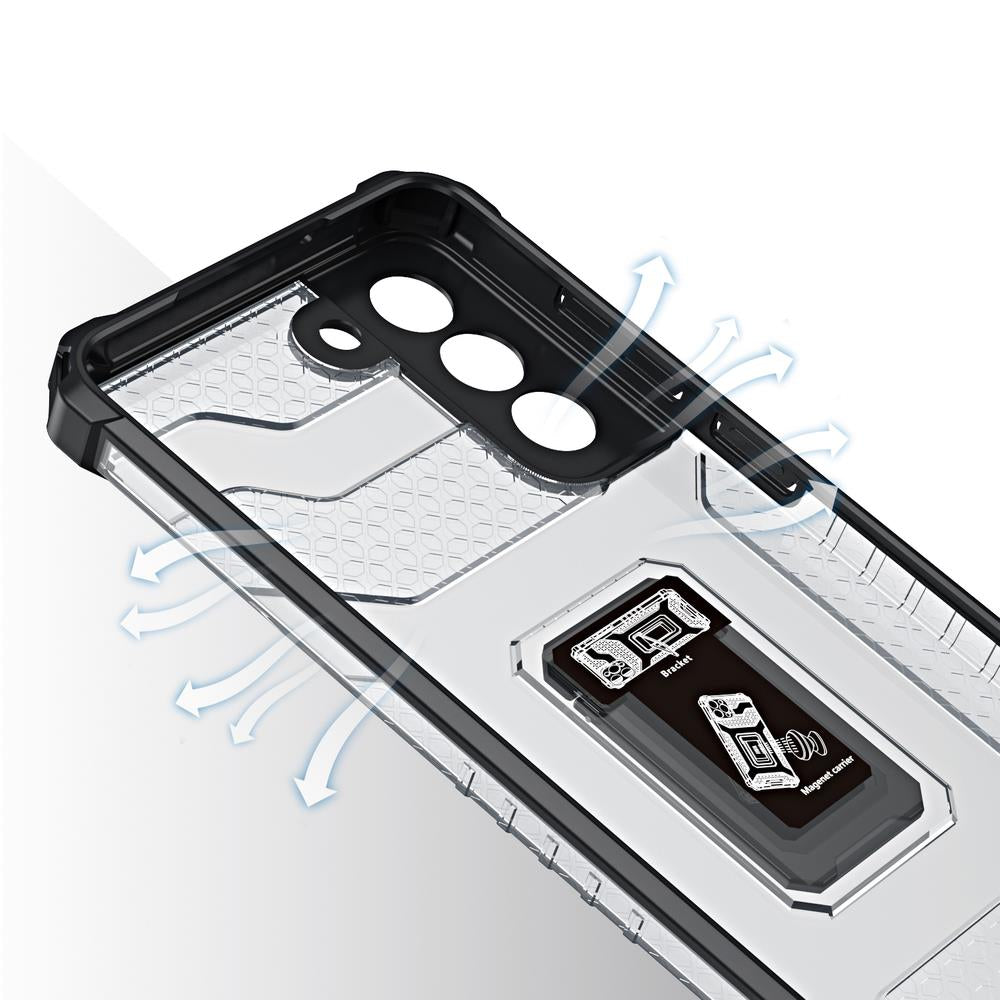 Crystal Ring Case robust hybrid cover + magnetisk holder til Samsung Galaxy S22 + (S22 Plus) blå
