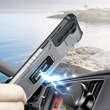 Crystal Ring Case robust hybrid cover + magnetisk holder til Samsung Galaxy S22 + (S22 Plus) rød