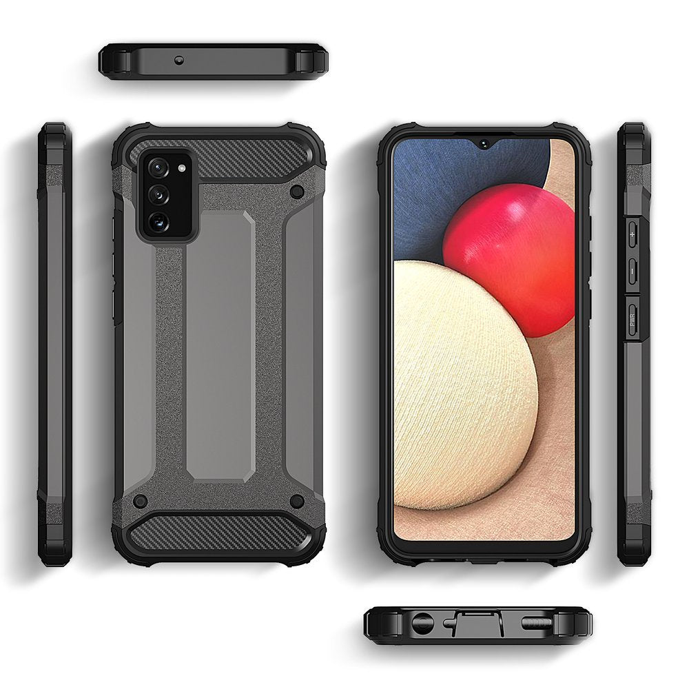 Hybrid Armor Case Tough Rugged Cover til Samsung Galaxy A03s sort