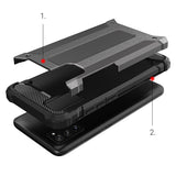 Hybrid Armor Case Tough Rugged Cover til Samsung Galaxy A03s sort