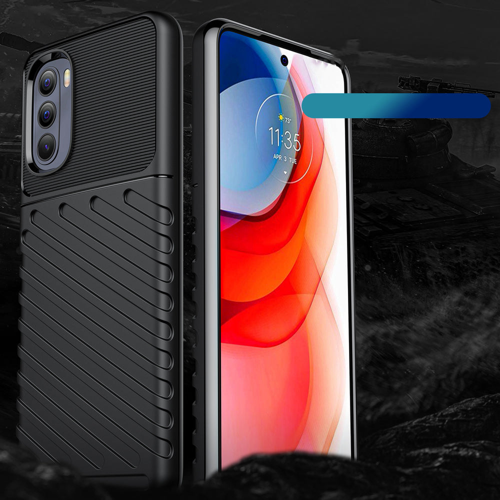 Thunder Case fleksibelt pansret cover til Motorola Moto G Stylus 2022 sort