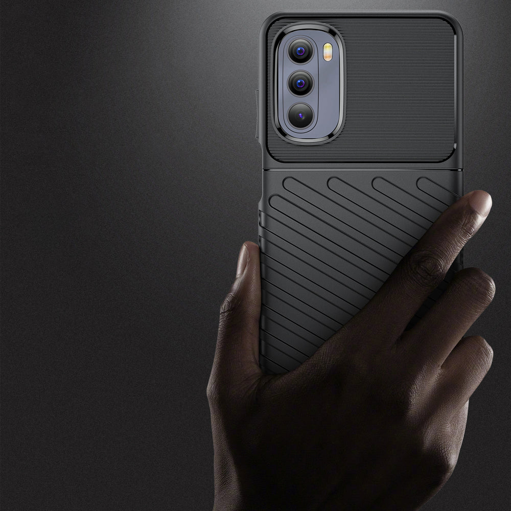 Thunder Case fleksibelt pansret cover til Motorola Moto G Stylus 2022 sort