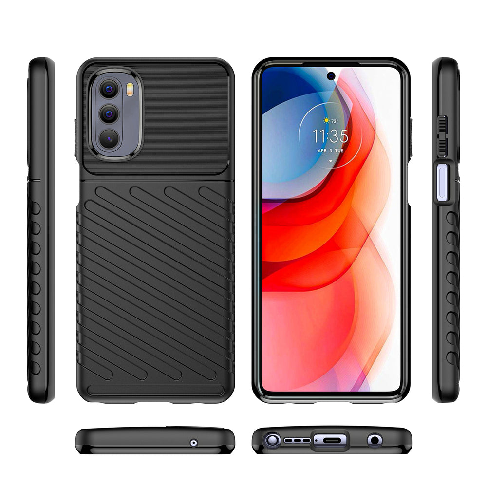 Thunder Case fleksibelt pansret cover til Motorola Moto G Stylus 2022 sort