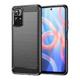 Carbon Case Flexible Cover Sleeve til Xiaomi Redmi Note 11 sort