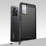 Carbon Case Flexible Cover Sleeve til Xiaomi Redmi Note 11 sort
