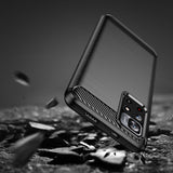 Carbon Case Flexible Cover Sleeve til Xiaomi Redmi Note 11 sort