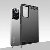 Carbon Case fleksibelt cover til Xiaomi Redmi Note 11 Pro+ 5G (Kina) / 11 Pro 5G (Kina) / Mi11i HyperCharge / Poco X4 NFC sort