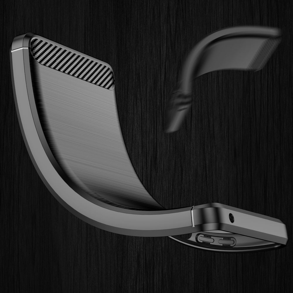 Carbon Case fleksibelt cover til Xiaomi Redmi Note 11 Pro+ 5G (Kina) / 11 Pro 5G (Kina) / Mi11i HyperCharge / Poco X4 NFC sort