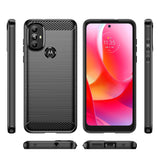 Carbon Case Fleksibel forside til Motorola Moto G Power 2022 sort