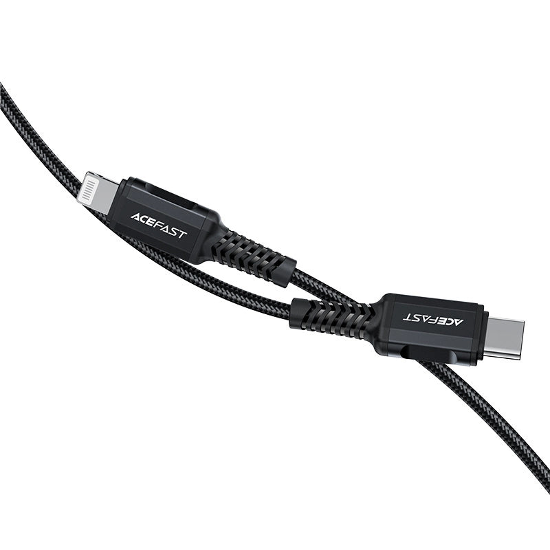 Acefast C4-01 Lightning - USB-C PD-kabel 30W 3A 480Mb/s 1,8m - sort