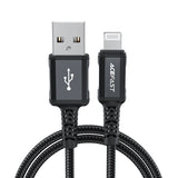 Acefast MFI USB - Lightning kabel 1,8 m, 2,4 A sort (C4-02 A sort)