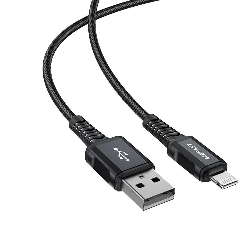 Acefast MFI USB - Lightning kabel 1,8 m, 2,4 A sort (C4-02 A sort)