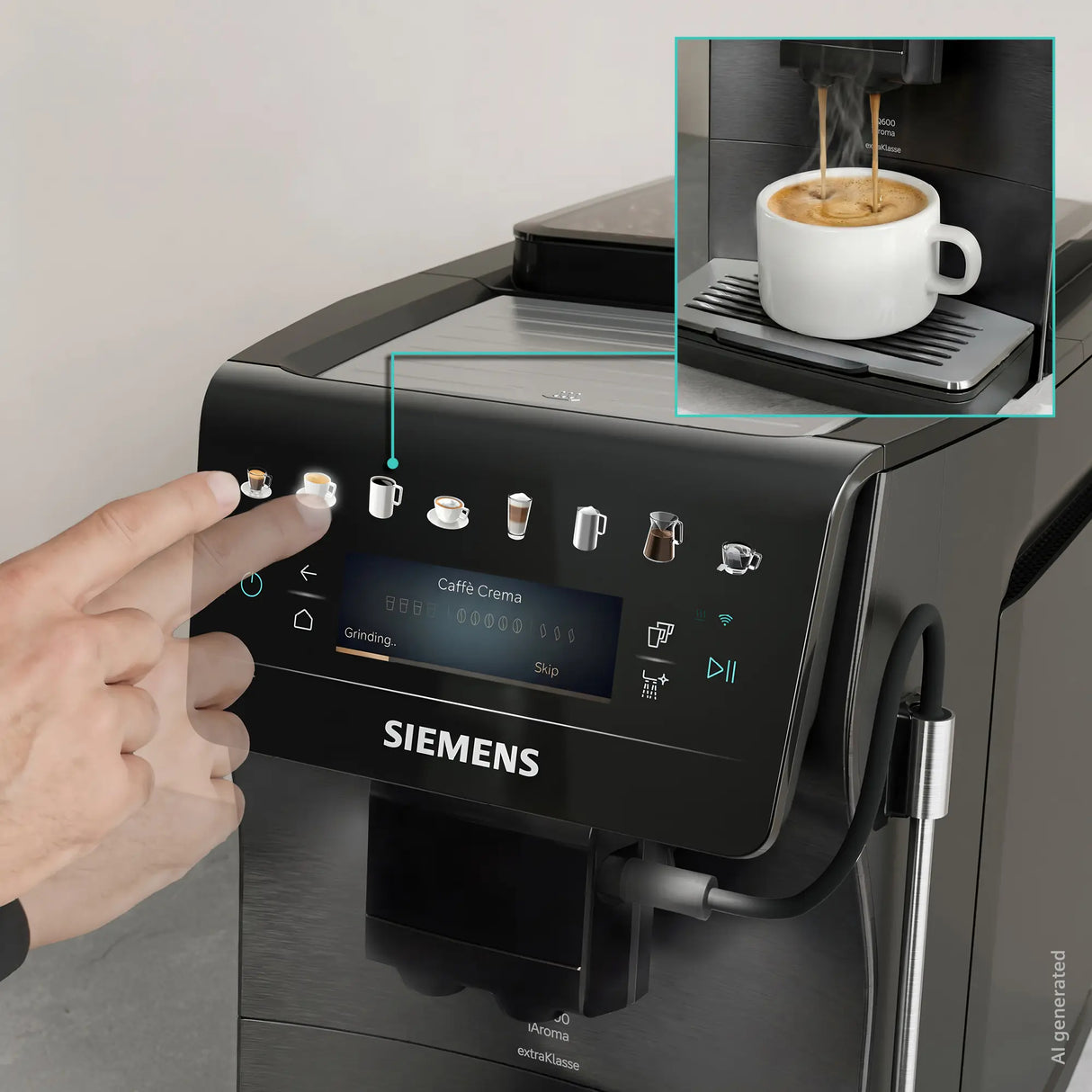 Siemens extraKlasse EQ600 iAroma TP607EF5 espressomaskine