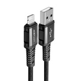 Acefast kabel MFI USB - Lightning 1,2 m, 2,4 A sort (C1-02 sort)