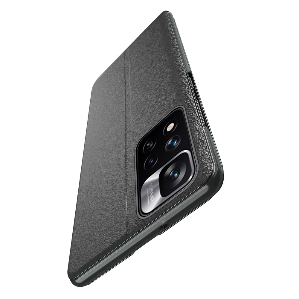 Eco Leather View Case elegant kuffert med flip cover og standfunktion Xiaomi Redmi Note 11 Pro+ 5G (Kina) / 11 Pro 5G (Kina) / Mi11i HyperCharge / Poco X4 NFC 5G rød
