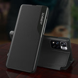 Eco Leather View Case elegant kuffert med flip cover og standfunktion Xiaomi Redmi Note 11 Pro+ 5G (Kina) / 11 Pro 5G (Kina) / Mi11i HyperCharge / Poco X4 NFC 5G rød