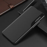 Eco Leather View Case Elegant Flip Cover Stand Function Poco M4 Pro 5G Black