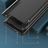 Eco Leather View Case Elegant Flip Cover Stand Function Poco M4 Pro 5G Black