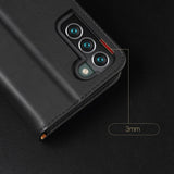 Dux Ducis Hivo Leather Flip Cover Genuine Leather Wallet For Cards And Documents Samsung Galaxy S22 + (S22 Plus) Red