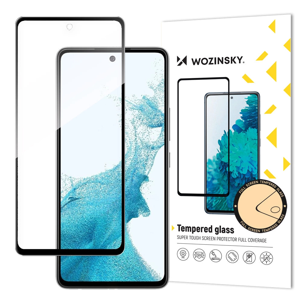 Wozinsky Super Tough Full Glue tempereret glas fuld skærm med rammesække Vennligt Samsung Galaxy A53 5G sort