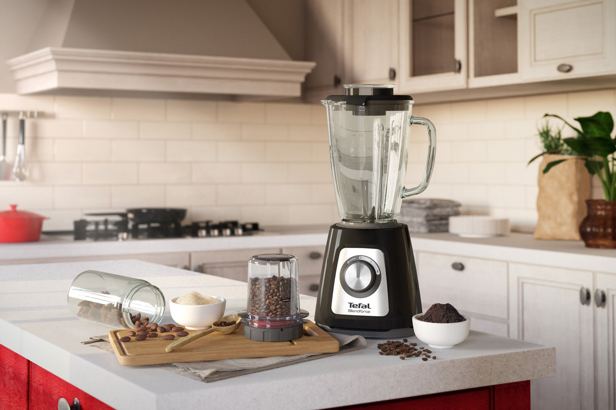 Tefal BlendForce II BL4388 blender 1,25 L Bordplade blender 800 W Sort, Børstet stål