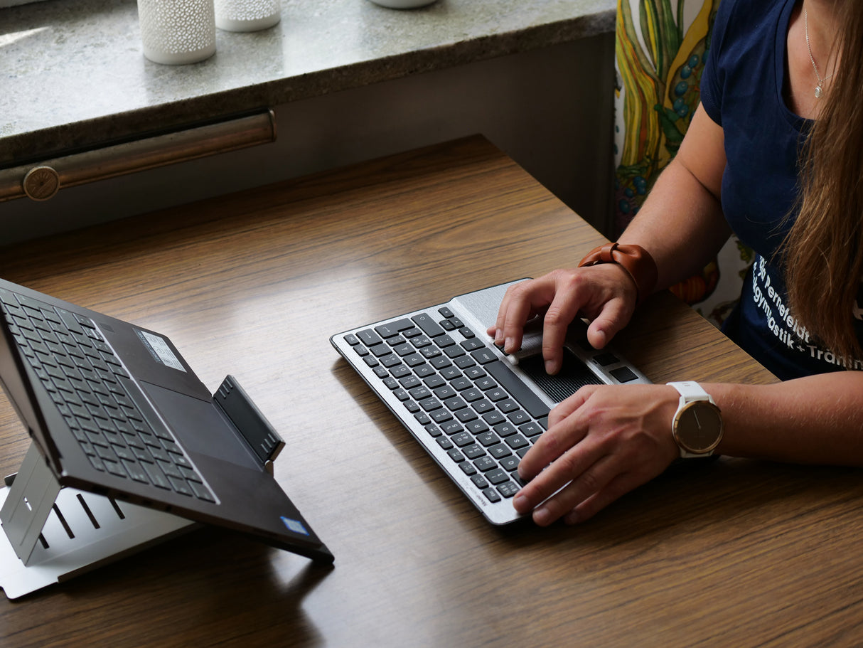 Mousetrapper Alpha tastatur Mus inkluderet Kontor USB + Bluetooth QWERTY Nordisk Sølv