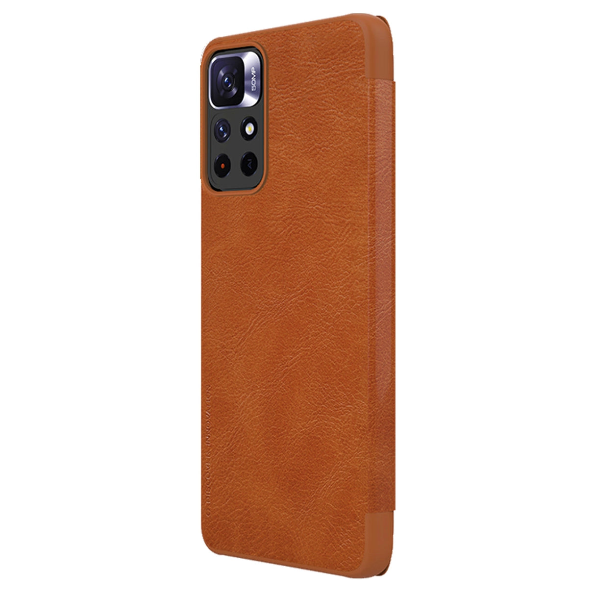 Nillkin Qin Case Case til Xiaomi Redmi Note 11T 5G / Note 11S 5G / Note 11 5G (Kina) / Poco M4 Pro 5G Kamera Cover Holster Cover Flip Case Brown
