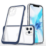 Klar 3in1 case til iPhone 11 Pro Max blå ramme gel cover