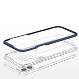 Klar 3in1 case til iPhone 12 blå ramme gel cover