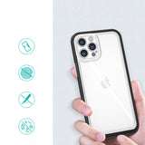 Gennemsigtige 3in1 case til iPhone 12 Pro ramme gel cover sort