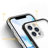 Gennemsigtige 3in1 case til iPhone 12 Pro ramme gel cover sort