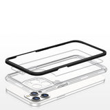 Gennemsigtige 3in1 case til iPhone 12 Pro ramme gel cover sort