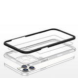 Klar 3in1 case til iPhone 12 Pro ramme gel cover sort