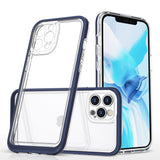 Gennemsigtige 3in1 case til iPhone 12 Pro blå ramme gel cover
