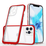 Gennemsigtige 3in1 case til iPhone 12 Pro ramme gel cover rød
