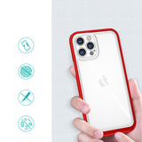 Gennemsigtige 3in1 case til iPhone 12 Pro ramme gel cover rød
