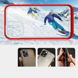 Gennemsigtige 3in1 case til iPhone 12 Pro ramme gel cover rød