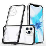 Klar 3in1 case til iPhone 12 Pro Max case gel cover med ramme sort