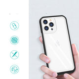 Gennemsigtige 3in1 case til iPhone 13 Pro ramme gel cover sort