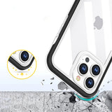 Gennemsigtige 3in1 case til iPhone 13 Pro ramme gel cover sort