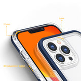 Gennemsigtige 3in1 case til iPhone 13 Pro blå ramme gel cover