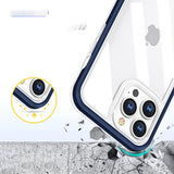 Gennemsigtige 3in1 case til iPhone 13 Pro blå ramme gel cover
