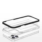 Klar 3in1 case til iPhone 13 Pro Max case gel cover med ramme sort