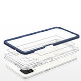 Clear 3in1 Case til Samsung Galaxy A12 5G Frame Gel Cover Blå