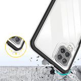 Klar 3in1 Case til Samsung Galaxy A22 4G Frame Gel Cover sort