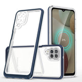 Clear 3in1 Case til Samsung Galaxy A22 4G Frame Gel Cover Blå